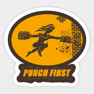 Punch First Sticker